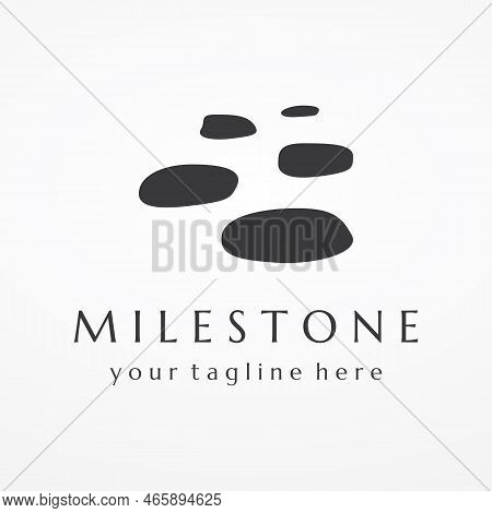 Logo Design Template Stepping Stone Or Walking Stone.
