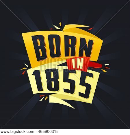 Born In 1855 Happy Birthday Tshirt For 1855 Vector Illustration