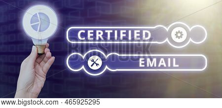 Inspiration Showing Sign Certified Email. Internet Concept Email Whose Sending Is Certified By A Neu