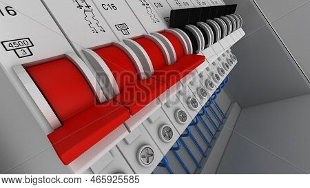 Electrical Circuit Breakers.3d 3d Render. Switch 3d