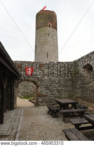 Checiny, Poland - September 14, 2022: Checiny Castle - A Royal Castle From The Turn Of The 13Th And