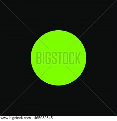 Green Dot On Black Background Icon. Green Dost.