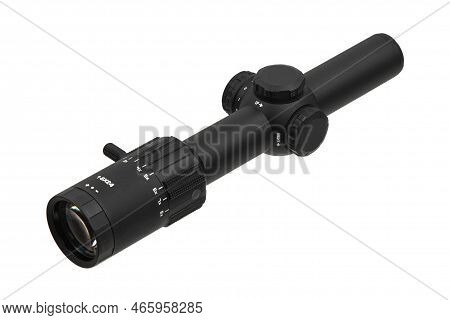 Classic Trigger Double-barreled Smooth-bore Hunting Rifle. Weapon With A Wooden Butt. Isolate On A W