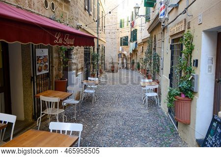 The Pedestrian Zone Of Alghero On Sardinia In Italy