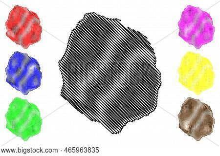 Sakar Island (new Guinea, Pacific Ocean, Bismarck Archipelago) Map Vector Illustration, Scribble Ske
