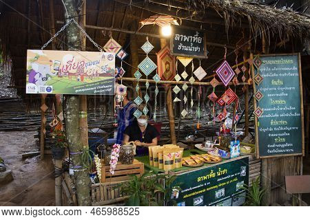 Thai People And Foreign Travelers Travel Visit Eat Drink And Shopping Buy Goods Products In Oh Poi L