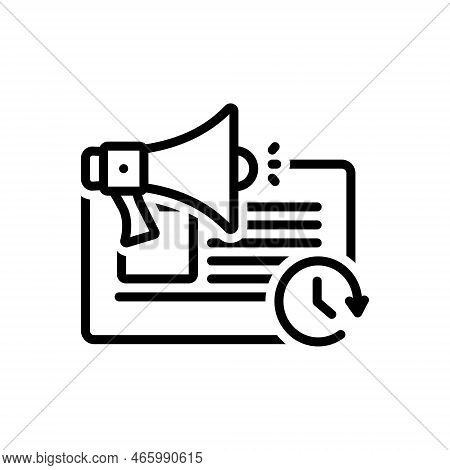 Black Line Icon For Lately Promotion Latterly Recently Of-late Newly Freshly Announce