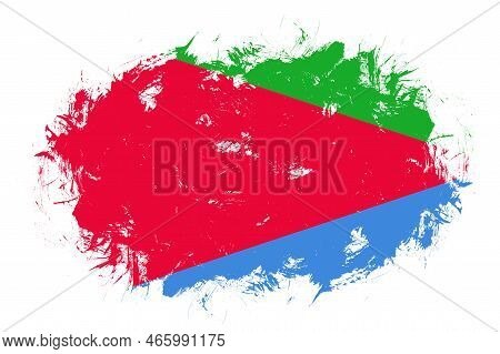 Eritrea Flag On Abstract Stroke Brush Background