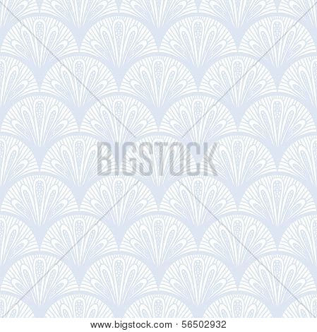 Art deco vector geometric pattern in silver white.
