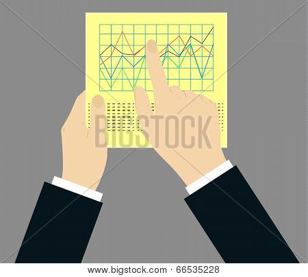 Vector concept - schedule on paper with hands