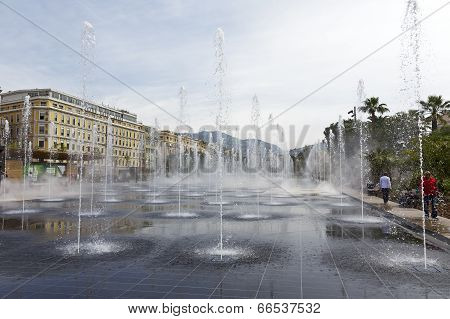 Fountain At Promenade Du Paillon, Nice