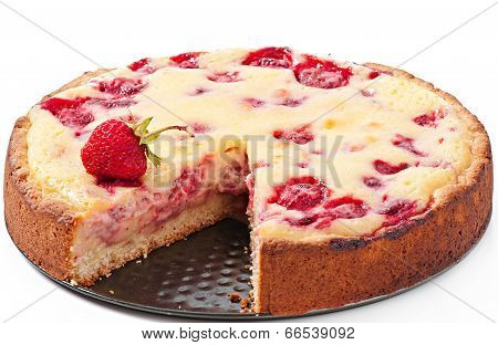 French pie (quiche) with strawberries