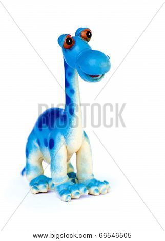 Blue Dinosaur Toy Isolated