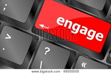 Engage Button On Computer Pc Keyboard Key