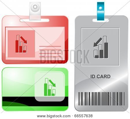 Graph degress. Vector id cards.