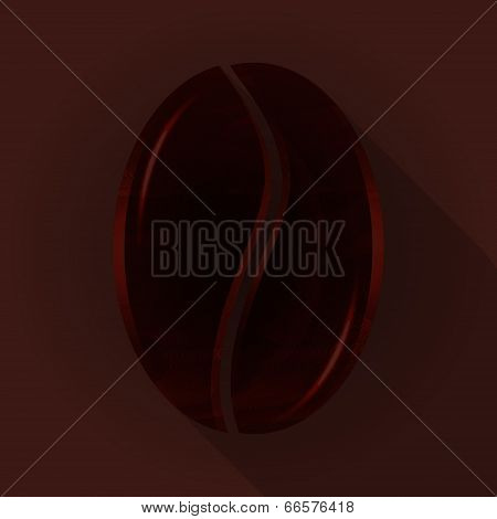 Grains of coffee with long shadow