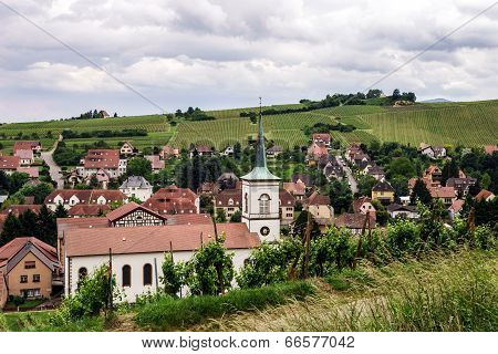 Alsace View From The Top Of Hill