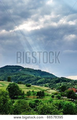 Panoramic View Of Alsace Mountains