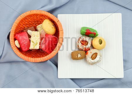 Assorted sweets made in India