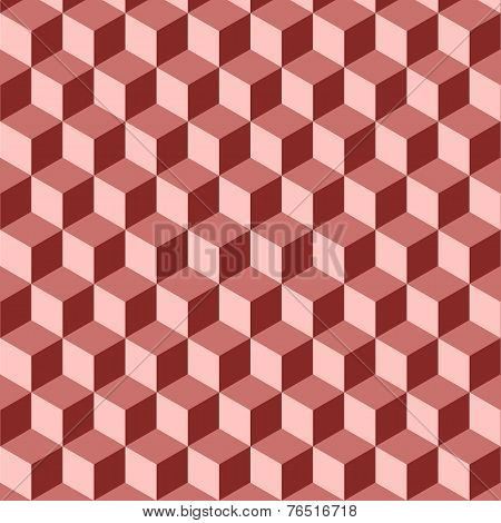 Abstract Isometric Red Cube Pattern Background