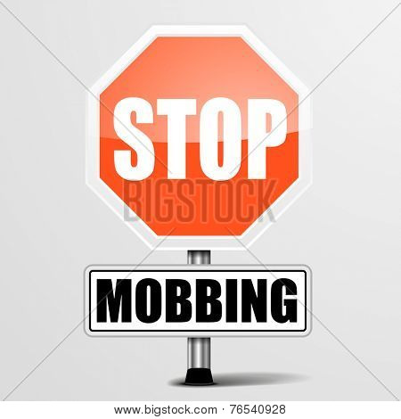 detailed illustration of a red stop Mobbing sign, eps10 vector