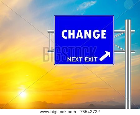 Change Blue Road Sign