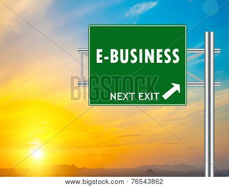 E-business Green Road Sign