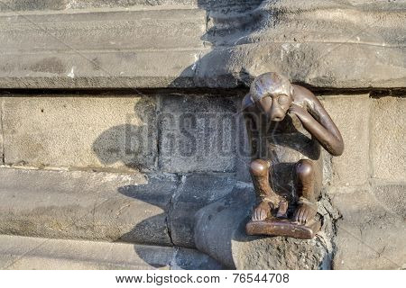 Guardhouse Monkey Statue In Mons, Belgium.