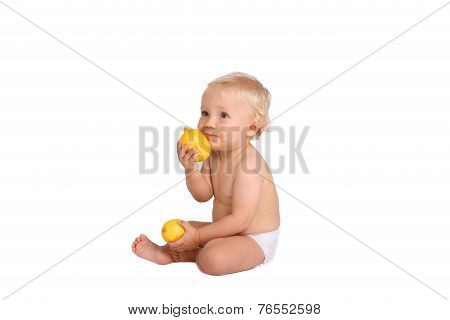 Boy with lemon