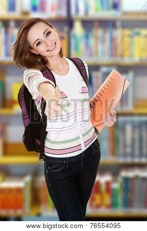 College Student Showing Thumb Up Sign