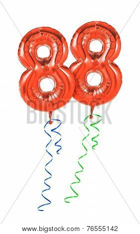 Red balloons with ribbon - Number 88