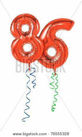 Red balloons with ribbon - Number 86