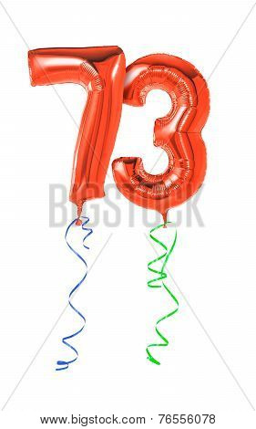 Red balloons with ribbon - Number 73