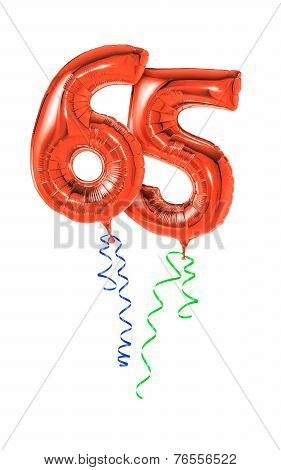 Red balloons with ribbon - Number 65