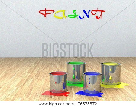 Color paint tank, abstract background