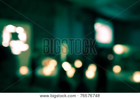 Blur Bokeh Of Indoor Party In Dark Room