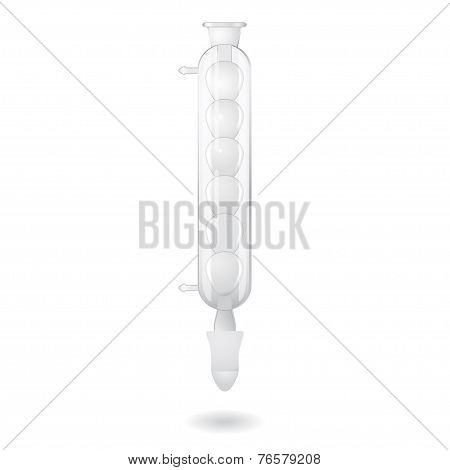Chemical Ball Condenser - 3D Illustration Of Lab Glassware