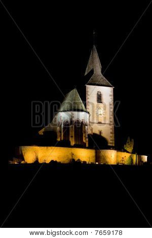 : Hunawihr yöllä Alsace, Ranska