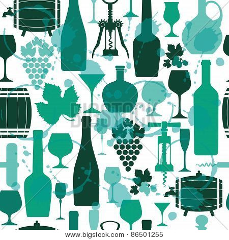 Wine seamless pattern