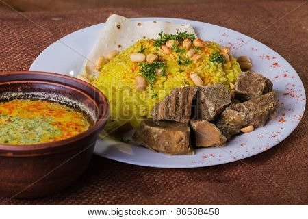 Pilaf cooked in Arabic