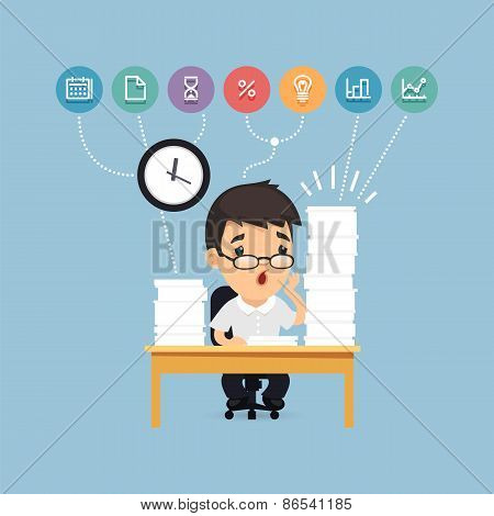 Sad Manager Working at the Office