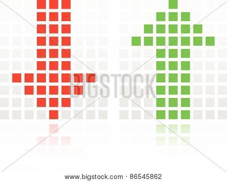 Up Down Arrow Icons Made Of Squares