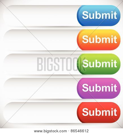 Colorful, Rounded Submit Buttons / Text Input Fields, Form Elements With Submit Button. Elements For
