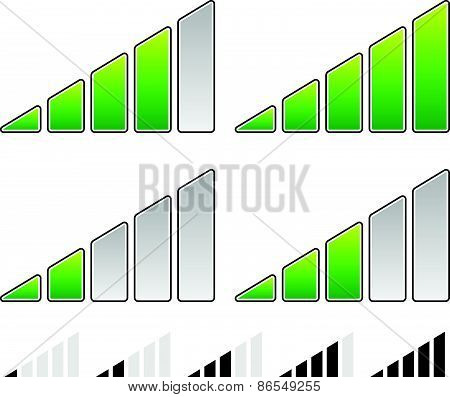 Signal Strength Indicator Symbol Set - Progress Indicators