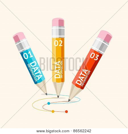 Vector business infographics with pencils