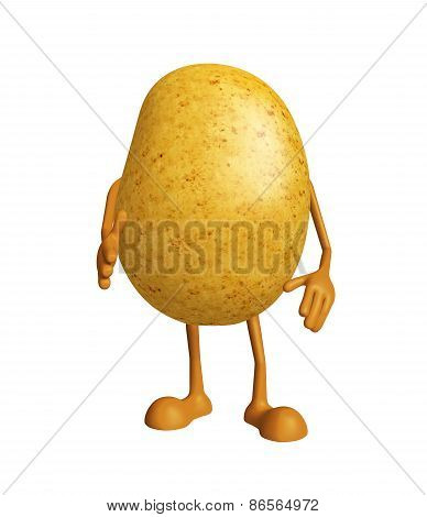 Patato Character With Shakehand Pose