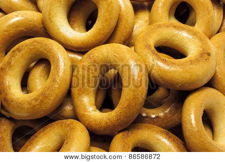 Closeup Baked Bagels