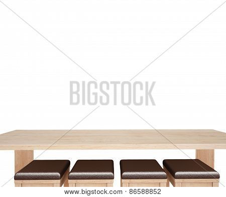 Wooddesk With White Background