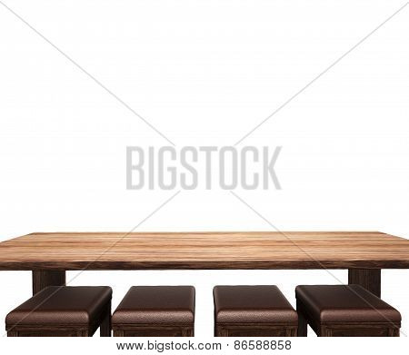 Wooddesk With White Background