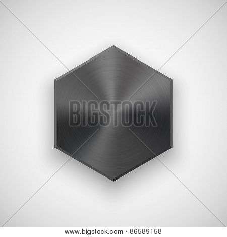 Black Abstract Polygon Button Template